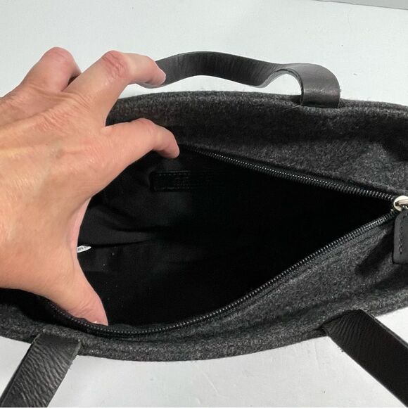 Brooks Brothers Wool Blend Small Purse Bag Dark Charcoal Gray - Picture 4 of 10